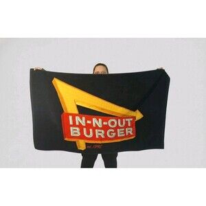 In N Out Burger Neon Arrow Sign Beach Towel 33 X 58